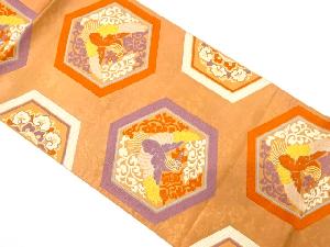 亀甲に鳳凰模様織り出し袋帯